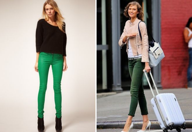 с чем носить узкие зеленые брюки с чем носить узкие зеленые брюки