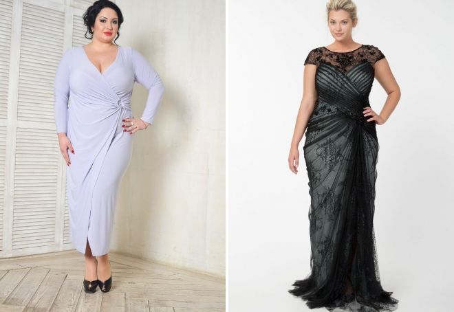 вечернее платье для полных с запахом вечернее платье для полных с запахом