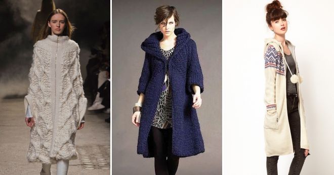 Вязаное пальто на молнии Вязаное пальто на молнии