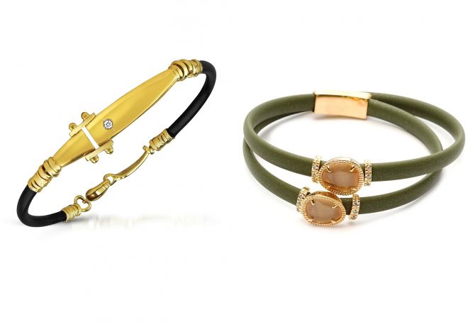 женский каучуковый браслет с золотом женский каучуковый браслет с золотом