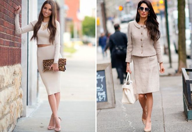 бежевый женский костюм с юбкой бежевый женский костюм с юбкой