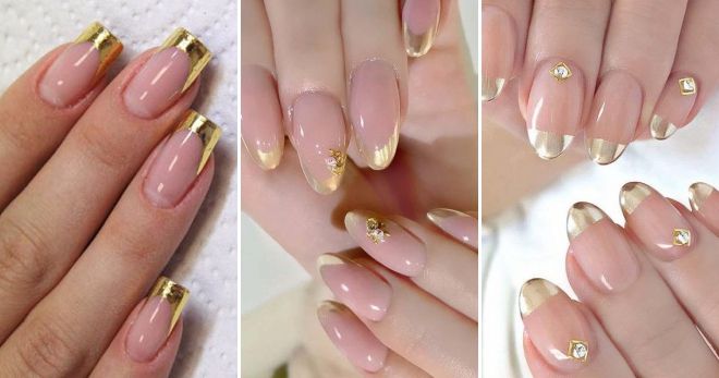 Маникюр золотистый френч Маникюр золотистый френч