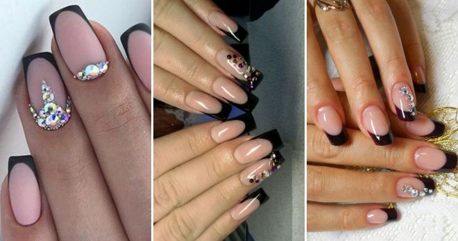 Черный френч со стразами Черный френч со стразами