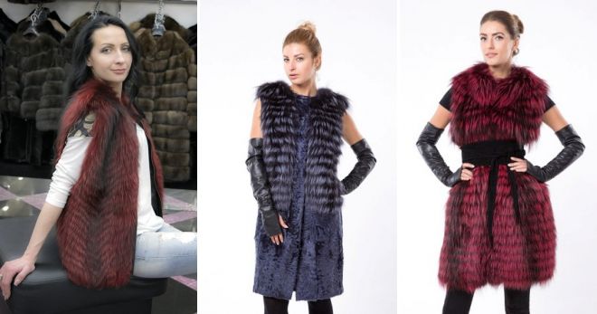 Меховые жилеты из чернобурки Меховые жилеты из чернобурки