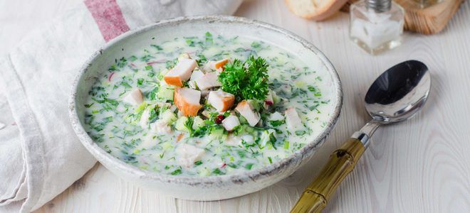 фото2 окрошка с копченой курицей