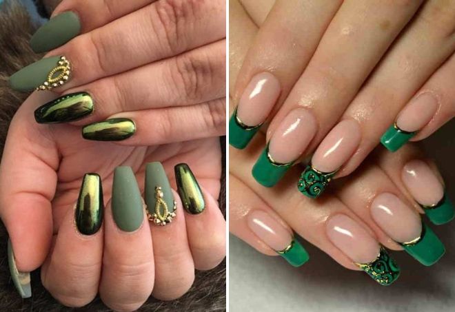 зеленый маникюр на длинные ногти зеленый маникюр на длинные ногти