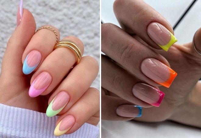 летний французский маникюр летний французский маникюр