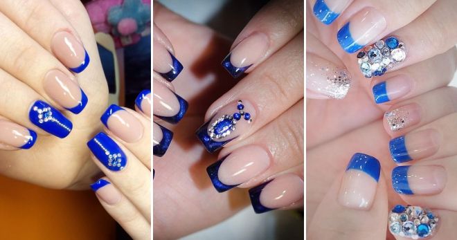 Синий френч со стразами Синий френч со стразами