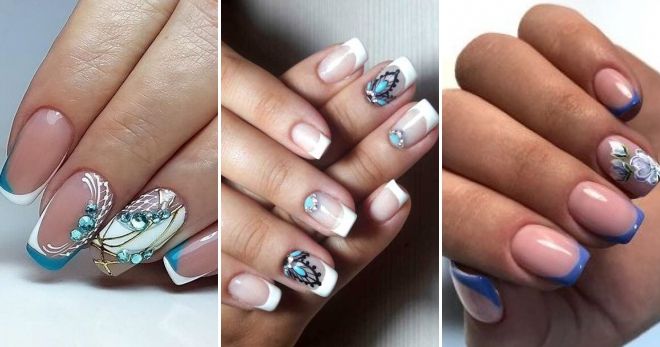 Френч со стразами и рисунком Френч со стразами и рисунком