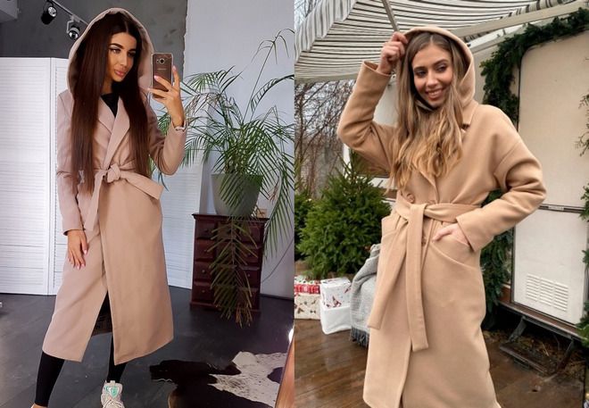 женское длинное пальто с капюшоном женское длинное пальто с капюшоном