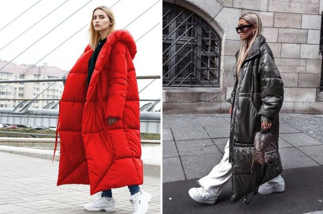 длинный женский пуховик оверсайз длинный женский пуховик оверсайз