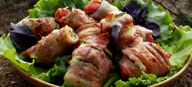 кабачки в беконе на мангале кабачки в беконе на мангале