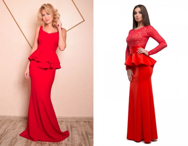 красные платья в пол с баской красные платья в пол с баской