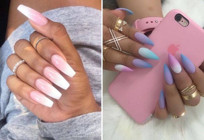 маникюр омбре на длинные ногти маникюр омбре на длинные ногти