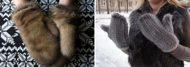 меховые варежки меховые варежки