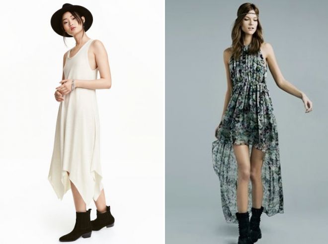 платье с асимметричным подолом