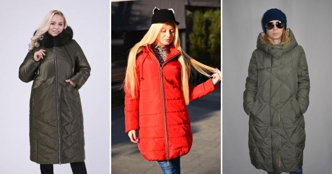 Зимнее пальто на молнии пуховик Зимнее пальто на молнии пуховик