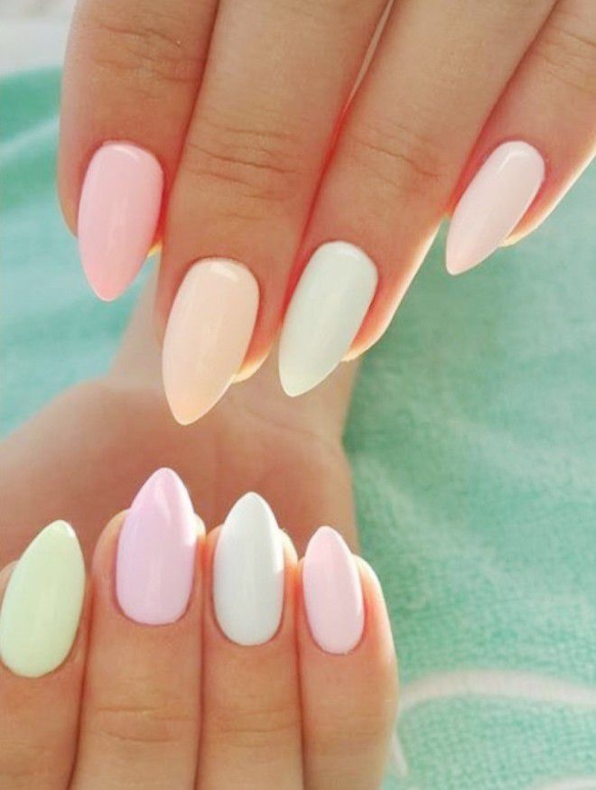 нежный разноцветный маникюр однотонный нежный разноцветный маникюр однотонный