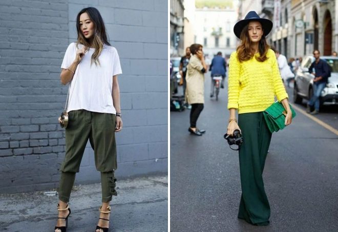 чем носить темно зеленые брюки чем носить темно зеленые брюки