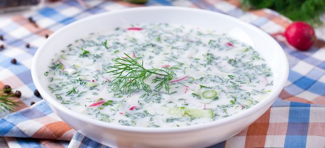 фото4 окрошка с курицей на кефире