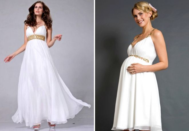 греческое вечернее платье для беременных