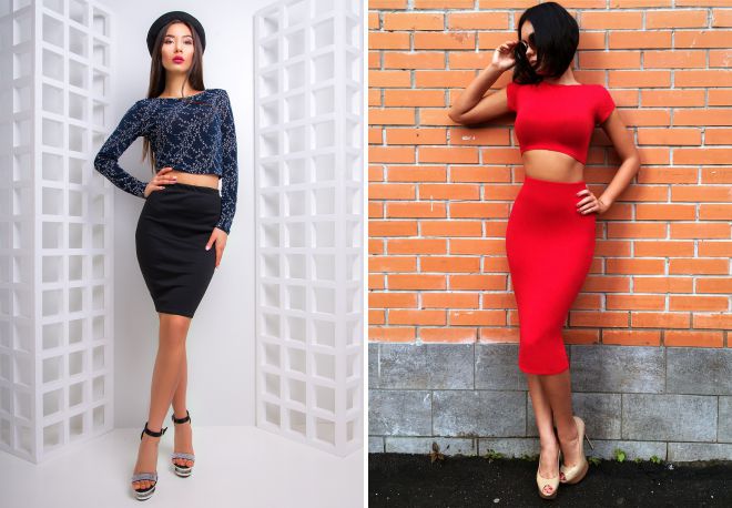 модный костюм топ и юбка модный костюм топ и юбка