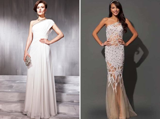 платья с асимметричным верхом