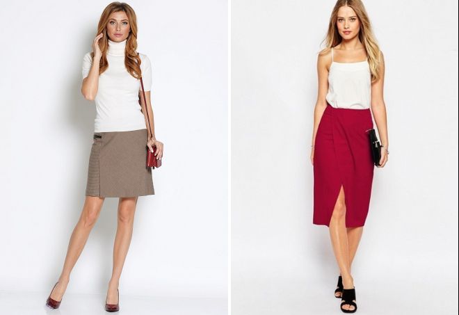 прямая юбка с запахом прямая юбка с запахом