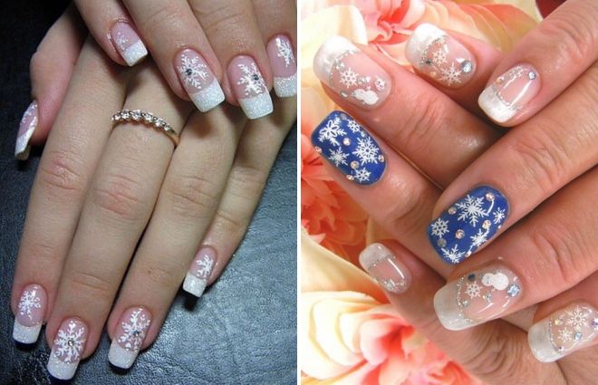 дизайн ногтей со снежинками и стразами дизайн ногтей со снежинками и стразами