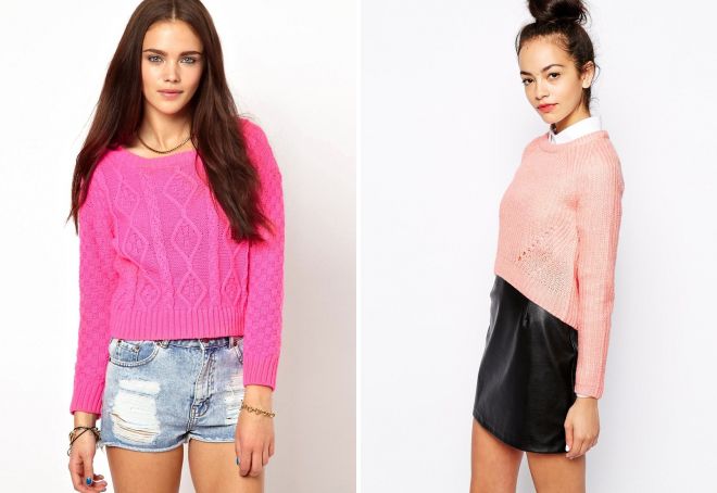 короткий розовый свитер короткий розовый свитер
