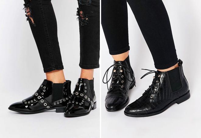 лаковые ботильоны без каблука лаковые ботильоны без каблука