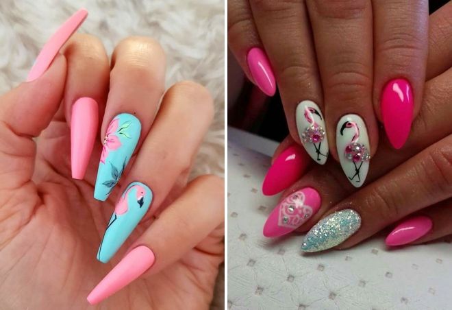 маникюр с фламинго на длинные ногти маникюр с фламинго на длинные ногти