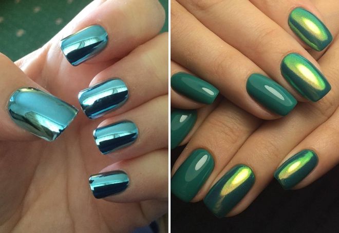 зеленый маникюр с втиркой зеленый маникюр с втиркой