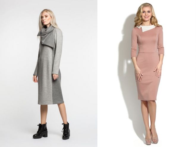 платье с асимметричным воротником