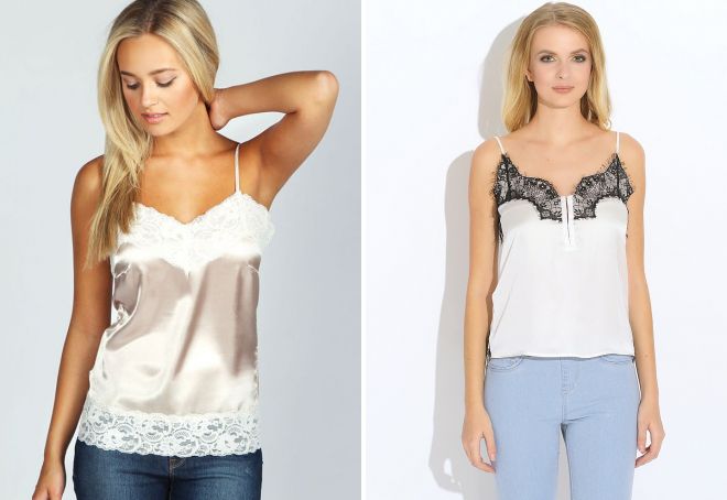 топ с кружевом в бельевом стиле топ с кружевом в бельевом стиле