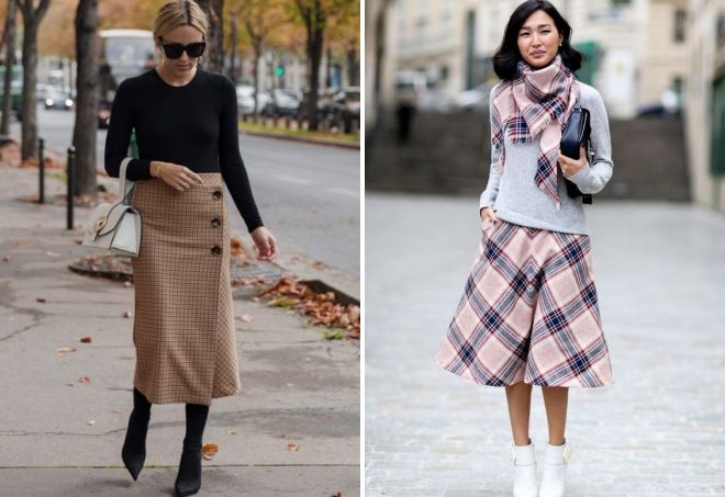 бежевая юбка в клетку с чем носить бежевая юбка в клетку с чем носить