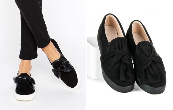 черные слипоны с бантом черные слипоны с бантом