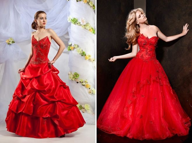 красное пышное платье в пол красное пышное платье в пол