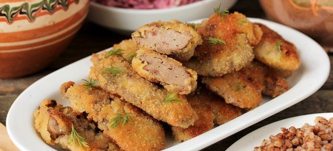 куриная печень в панировке на сковороде куриная печень в панировке на сковороде