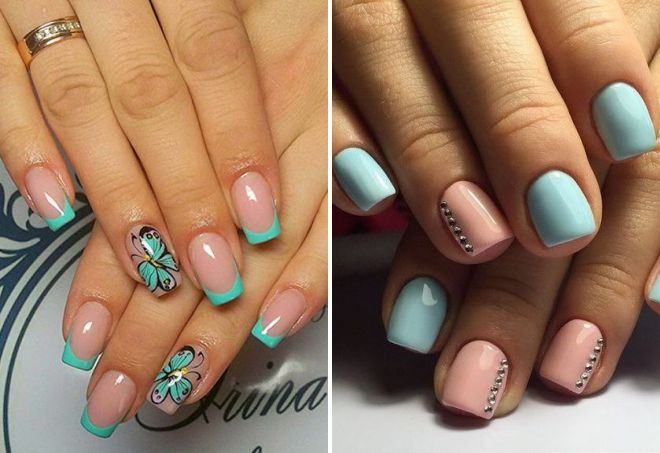 Разноцветный маникюр в пастельных тонах Разноцветный маникюр в пастельных тонах