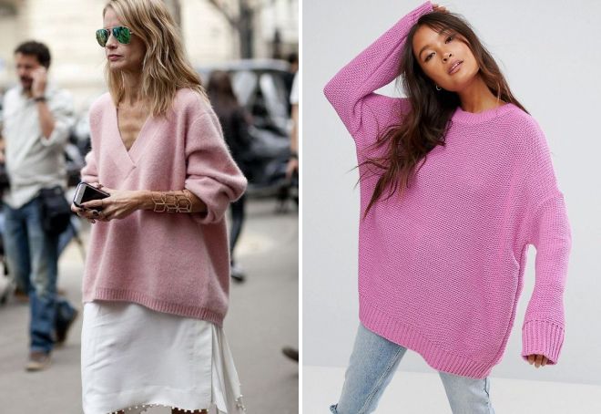 розовый свитер оверсайз розовый свитер оверсайз