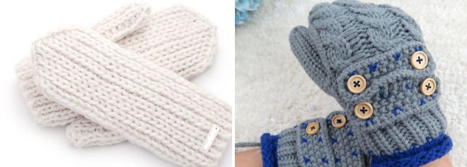 варежки из толстой пряжи варежки из толстой пряжи