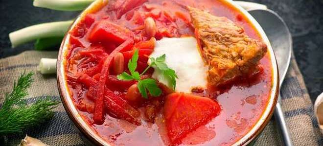 борщ со свеклой и фасолью борщ со свеклой и фасолью