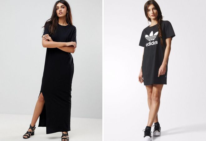 черное платье футболка черное платье футболка