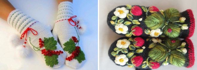 красивые варежки с вышивкой красивые варежки с вышивкой