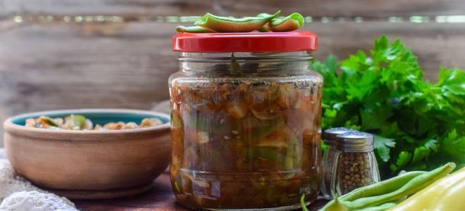 салат из фасоли и шампиньонов на зиму салат из фасоли и шампиньонов на зиму