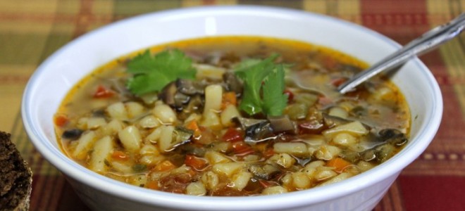 рассольник с грибами