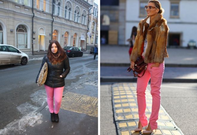 розовые джинсы 18