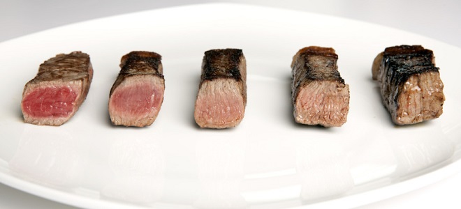 Степень прожарки стейка из говядины