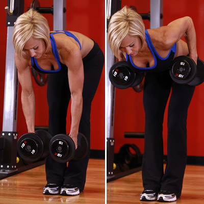 упражнения с гантелями для спины